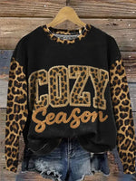 Vintage Cozy Season Art Print Casual Sweatshirt