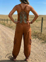 Women's Wild West Art Print Casual Jumpsuit