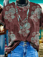 Retro Floral Print T-shirt