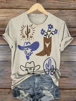 Vintage Western Art Print T-shirt