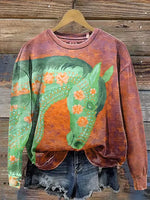 Retro Horse Casual Cotton Sweatshirt
