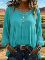 Women's Retro Loose Casual Solid Color Shirt