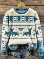 Women's Winter Art Print Casual Plush Top