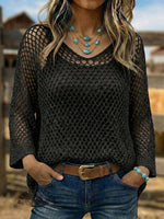 Vintage Western Art Soft Casual Crocheted Shirt