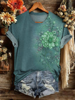 Vintage Art Print Casual T-shirt