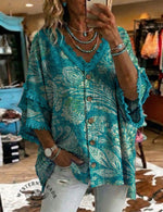 Vintage Art Patchwork Cotton And Linen Shirt