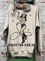 Giddy The Fuck Up Art Print Casual Sweatshirt