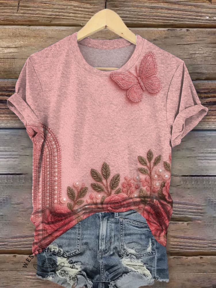 Vintage Flower Art Print T-shirt