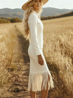 Vintage Zipper Slim Fit Long Sleeve Dress