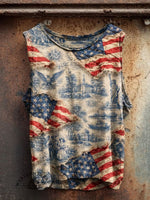 Women's Vintage Independence Day Print Casual Tank Top
