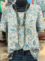 Vintage Art Print Casual T-shirt