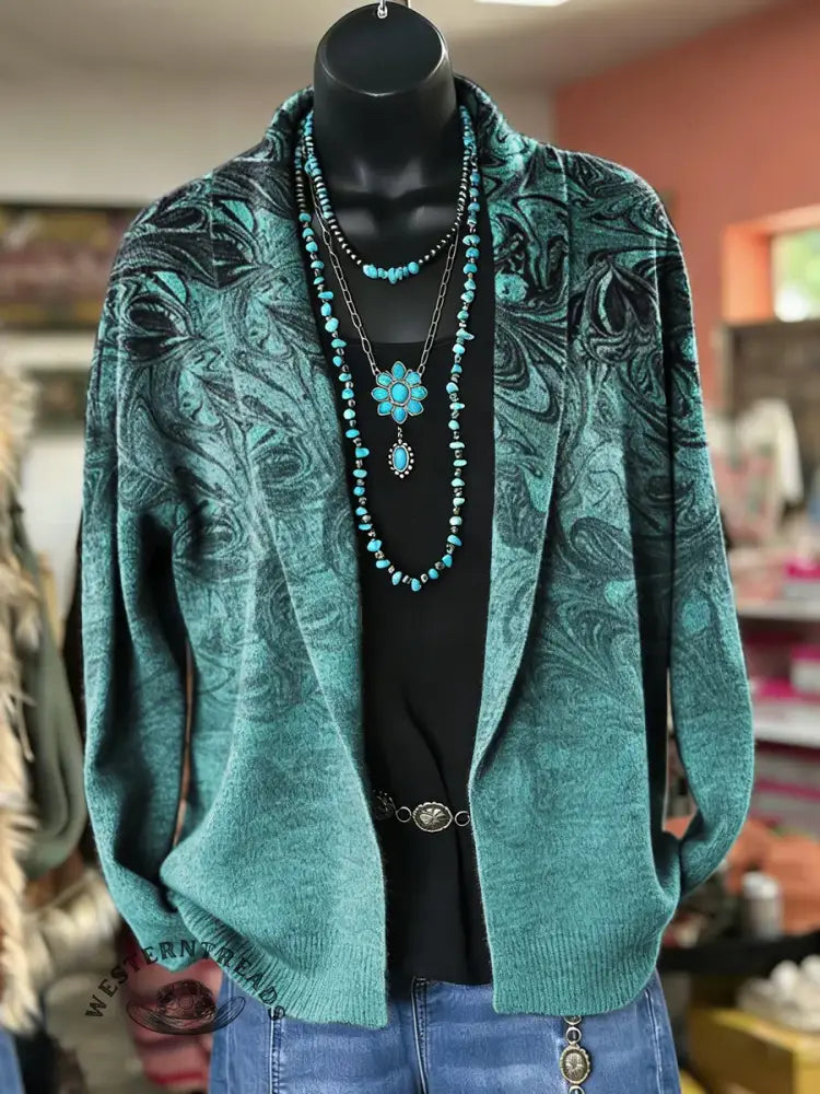 Women's Vintage Print Casual Sweater