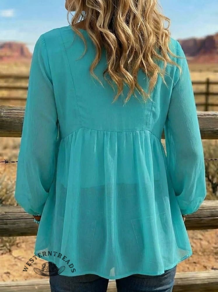 Women's Retro Loose Casual Solid Color Shirt