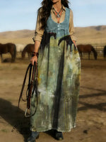 Women's Horse Print Casual Denim Dress