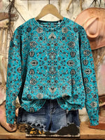 Vintage Western Art Print Sweatshirt