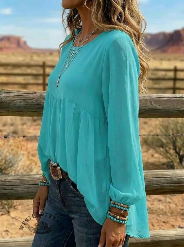 Women's Retro Loose Casual Solid Color Shirt