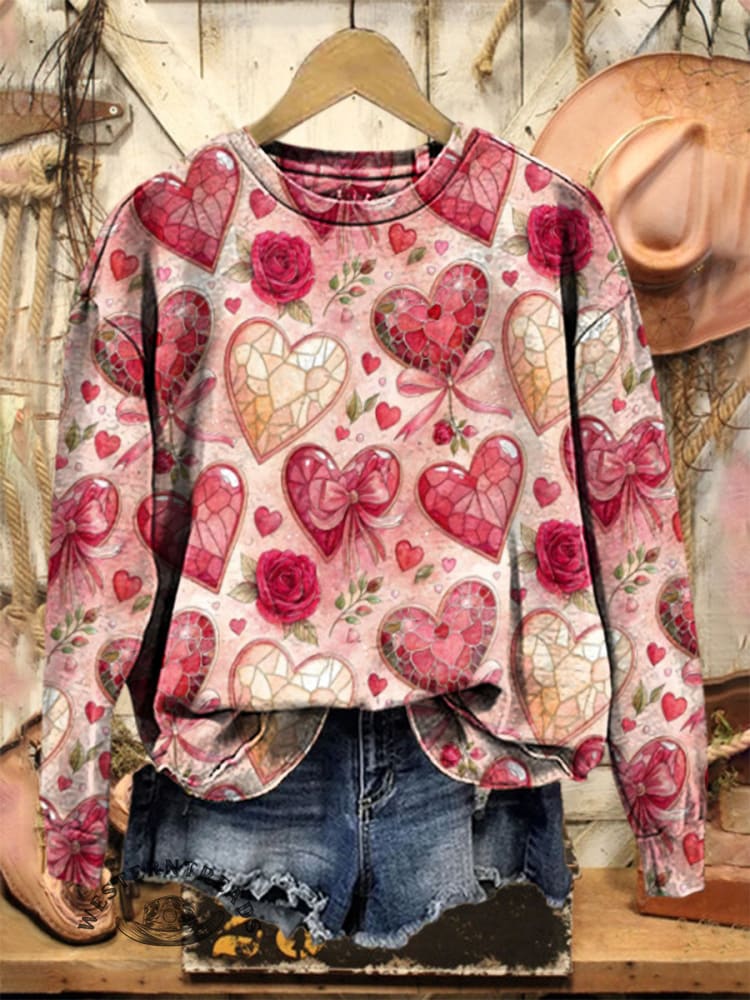 Vintage Heart Art Print Sweatshirt