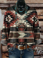 Vintage Aztec Casual Denim Top