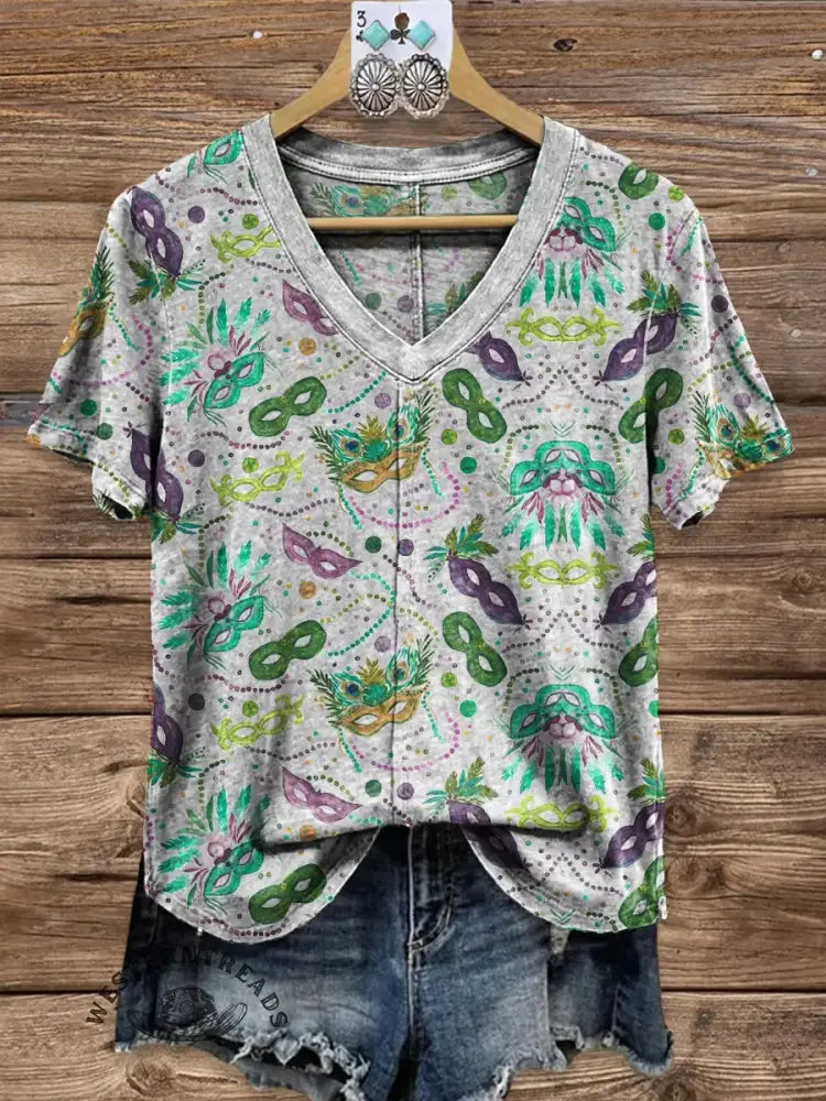Vintage Elegant Soft Western Carnival Cotton T-shirt Top