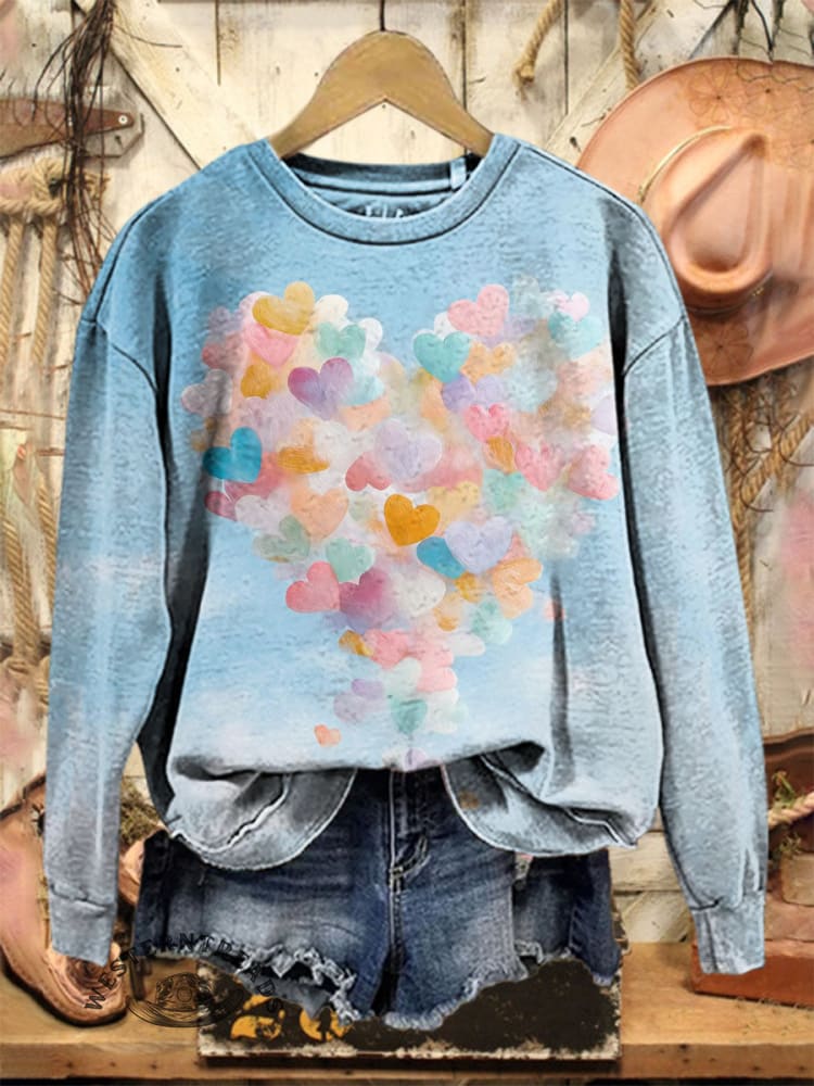 Vintage Heart Art Print Sweatshirt