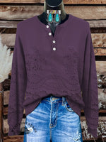 Retro Floral Print Buttoned Cardigan Sweater