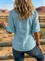 Women's Retro Puff Sleeve Casual Shirt
