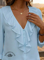 Women's Retro Ruffles Casual Shirt