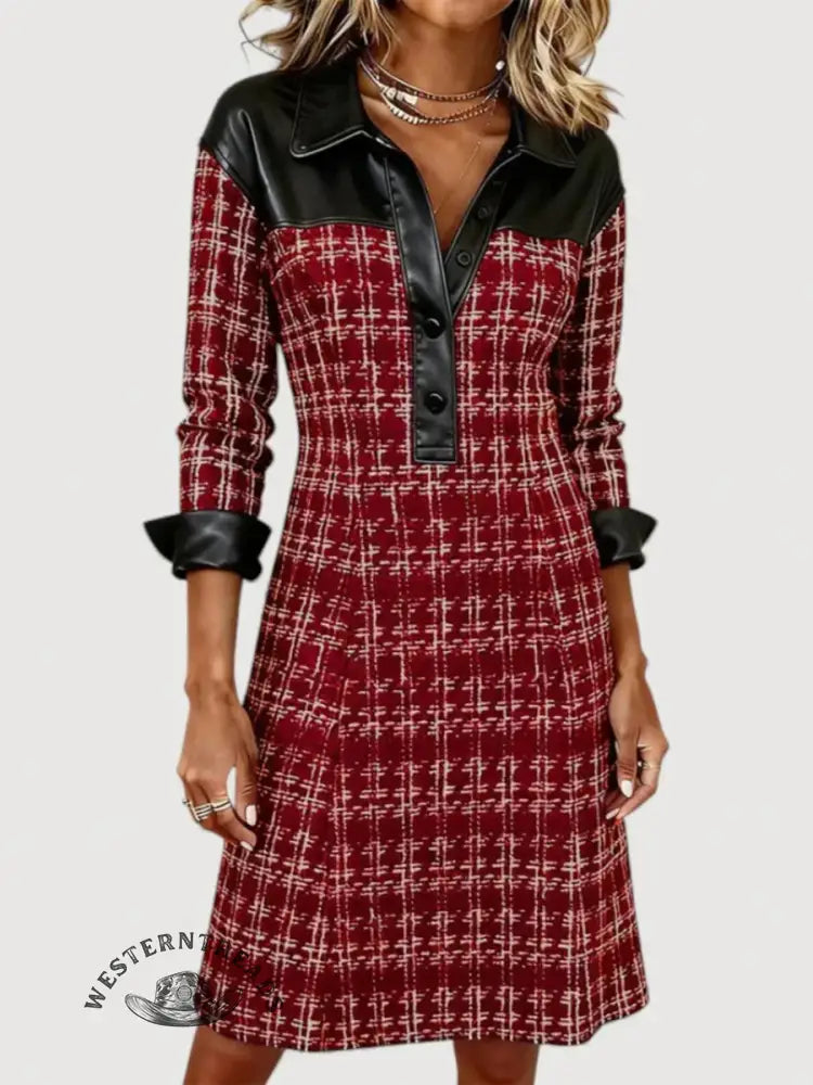 Women‘s Tweed Patchwork Dress