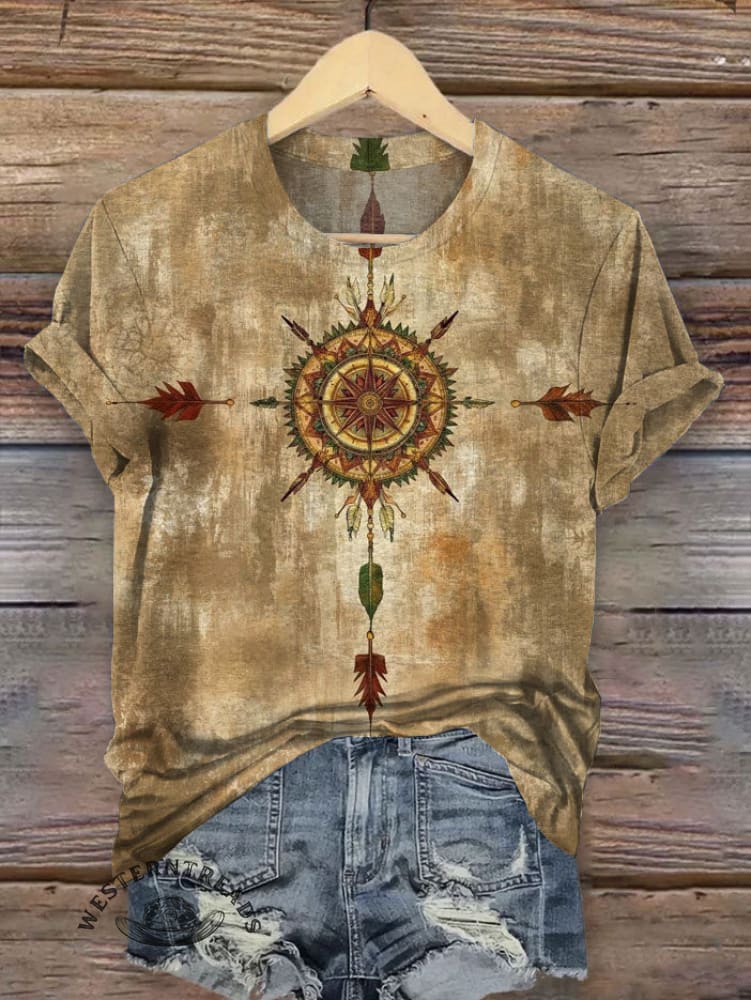 Vintage Western Art Print T-shirt