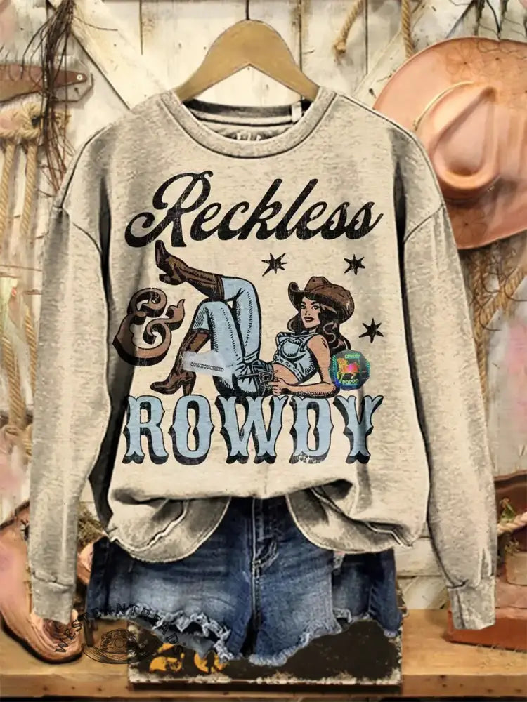 Vintage Western Art Print Sweatshirt