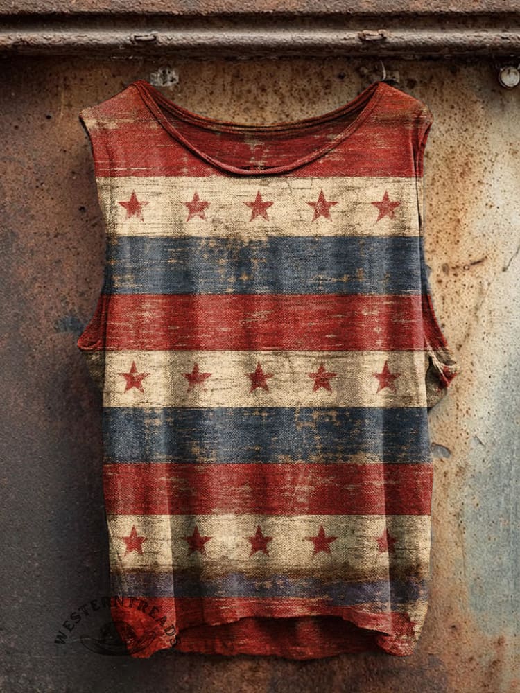 Women's Vintage Independence Day Print Casual Tank Top