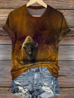 Retro Wild Art Print T-shirt