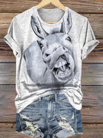 Funny Mean Donkey Art Print T-shirt