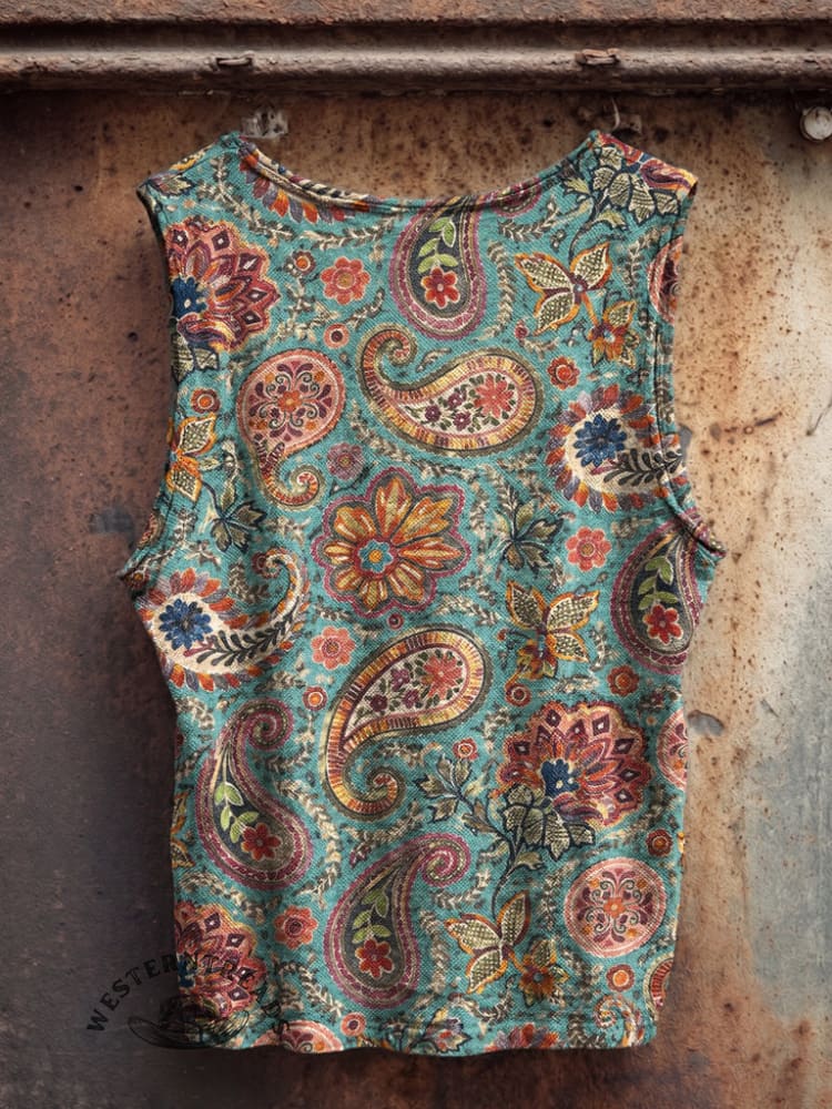 Women's Vintage Print Casual Tank Top