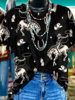 Cowboy Print Casual T-shirt