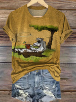 Funny Lazy Horse Art Print T-shirt