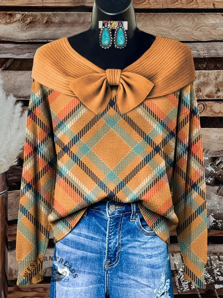 Retro Art Print Buttoned Cardigan Sweater