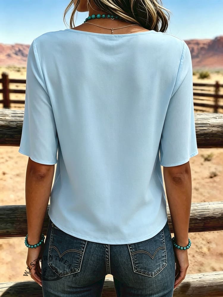 Women's Vintage Pleating Patchwork Chiffon Casual Shirt