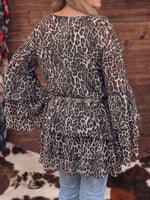 Western Wild Ruffle Layered Tunic Top