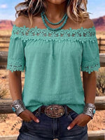 Women's Lace Short Sleeved Summer Top