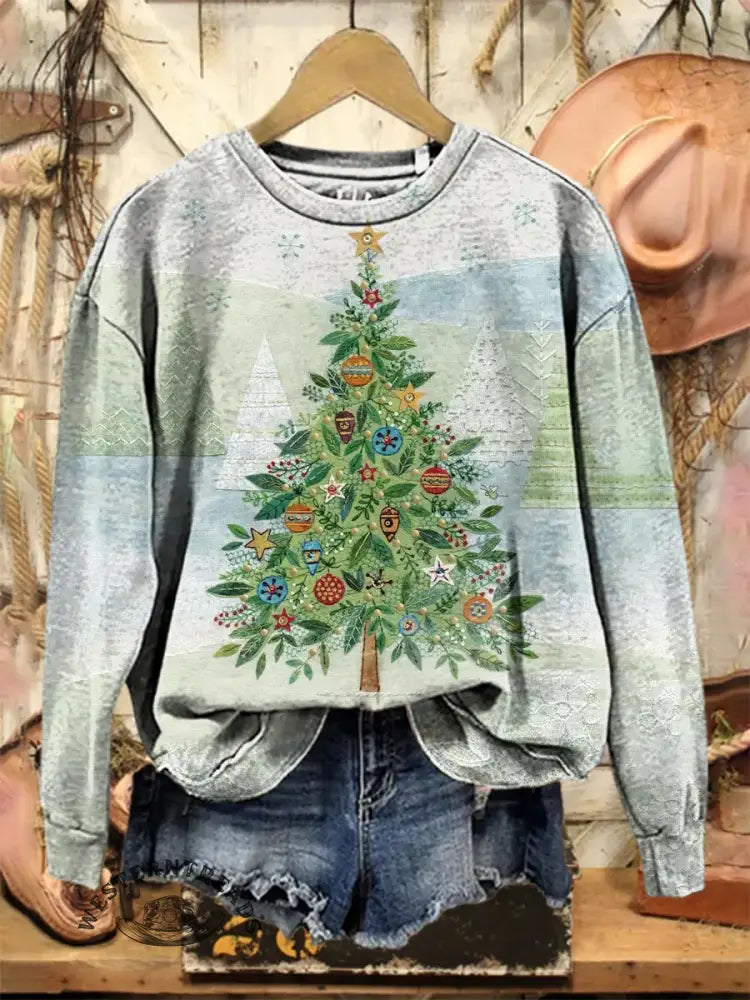 Vintage Christmas Art Print Sweatshirt