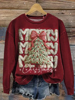 Vintage Christmas Print Casual Sweatshirt