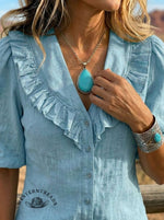 Women's Retro Puff Sleeve Casual Shirt