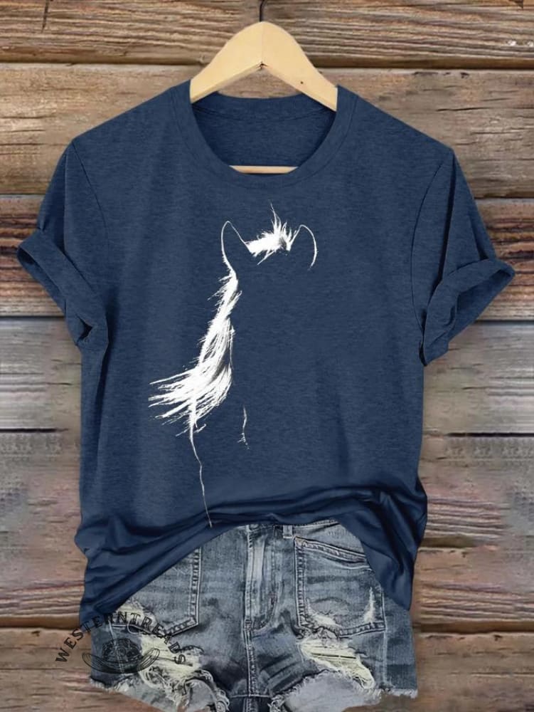 Vintage Horse Print T-shirt
