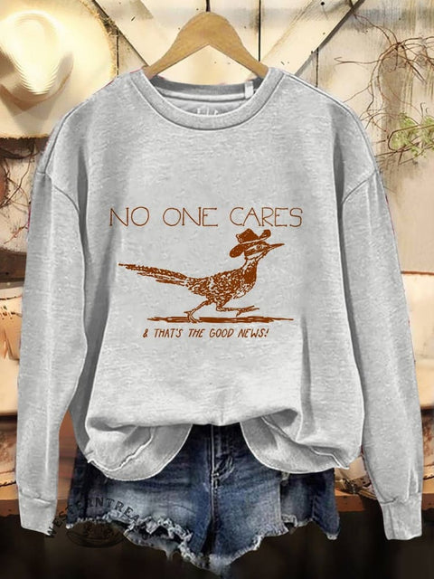 Birds Print Casual Cotton Sweatshirt