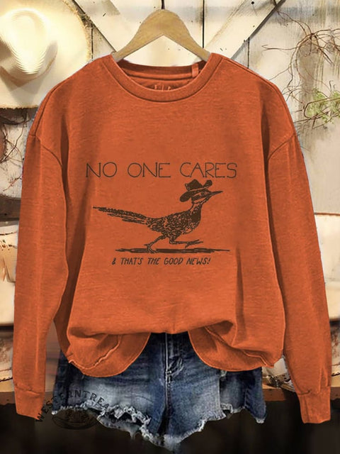 Birds Print Casual Cotton Sweatshirt