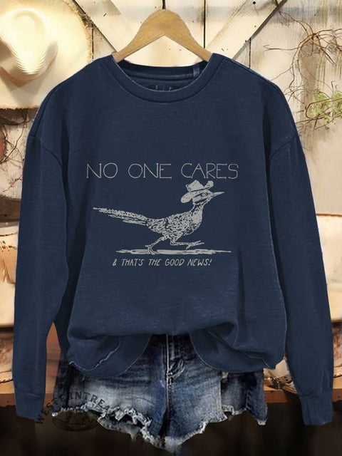 Birds Print Casual Cotton Sweatshirt
