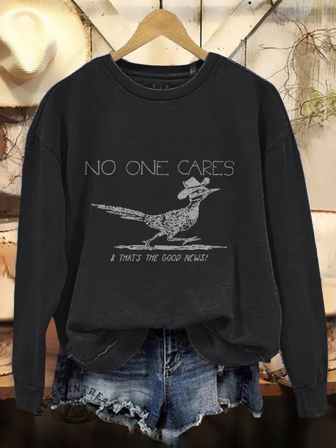 Birds Print Casual Cotton Sweatshirt