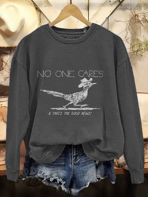 Birds Print Casual Cotton Sweatshirt