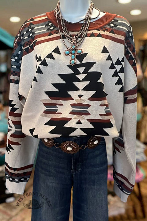 Aztec Print Vintage Sweater